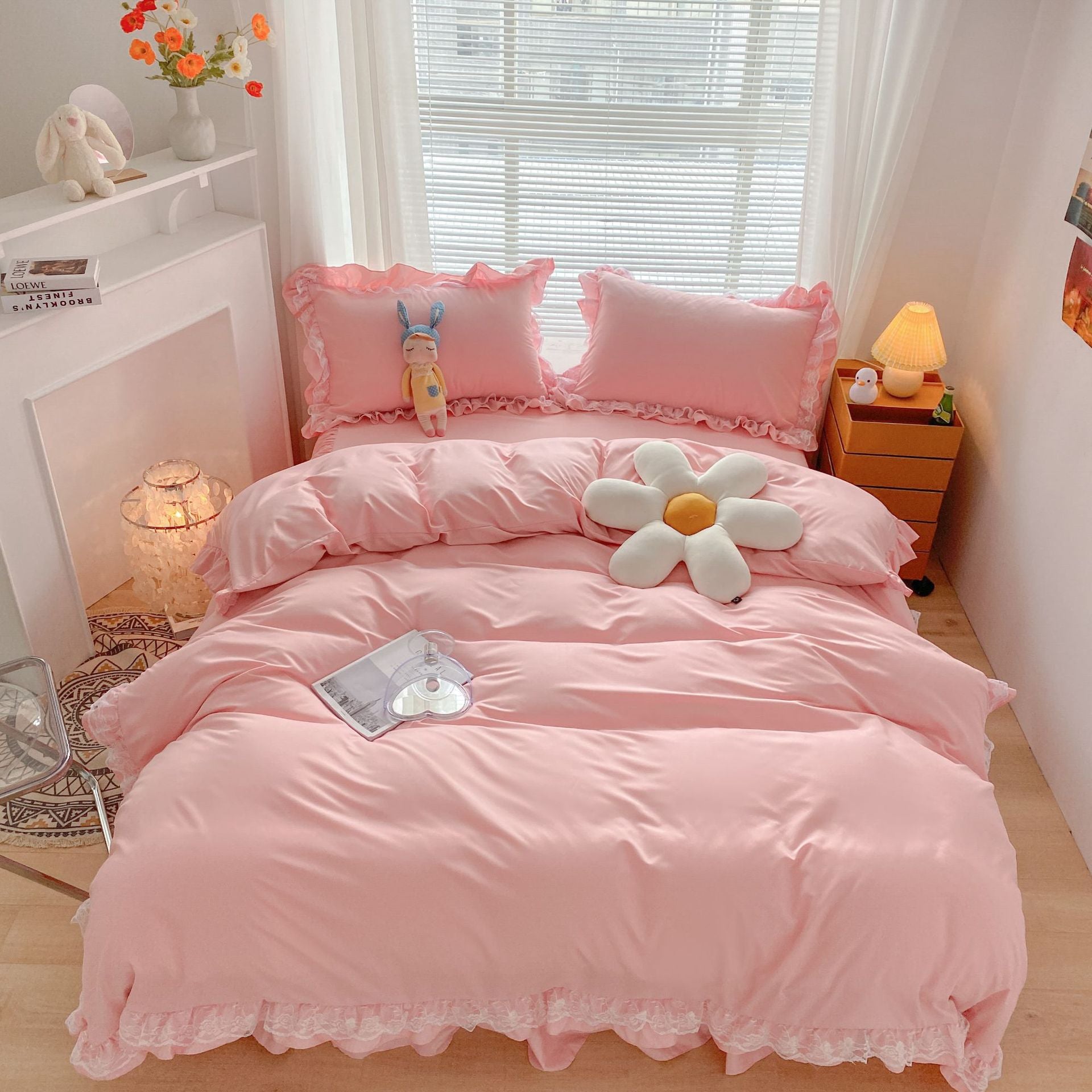 Lace Ruffled Cute Princess Style Exquisite Handmade Bedding Set - 3 Pieces - Calm Cloud Bedding